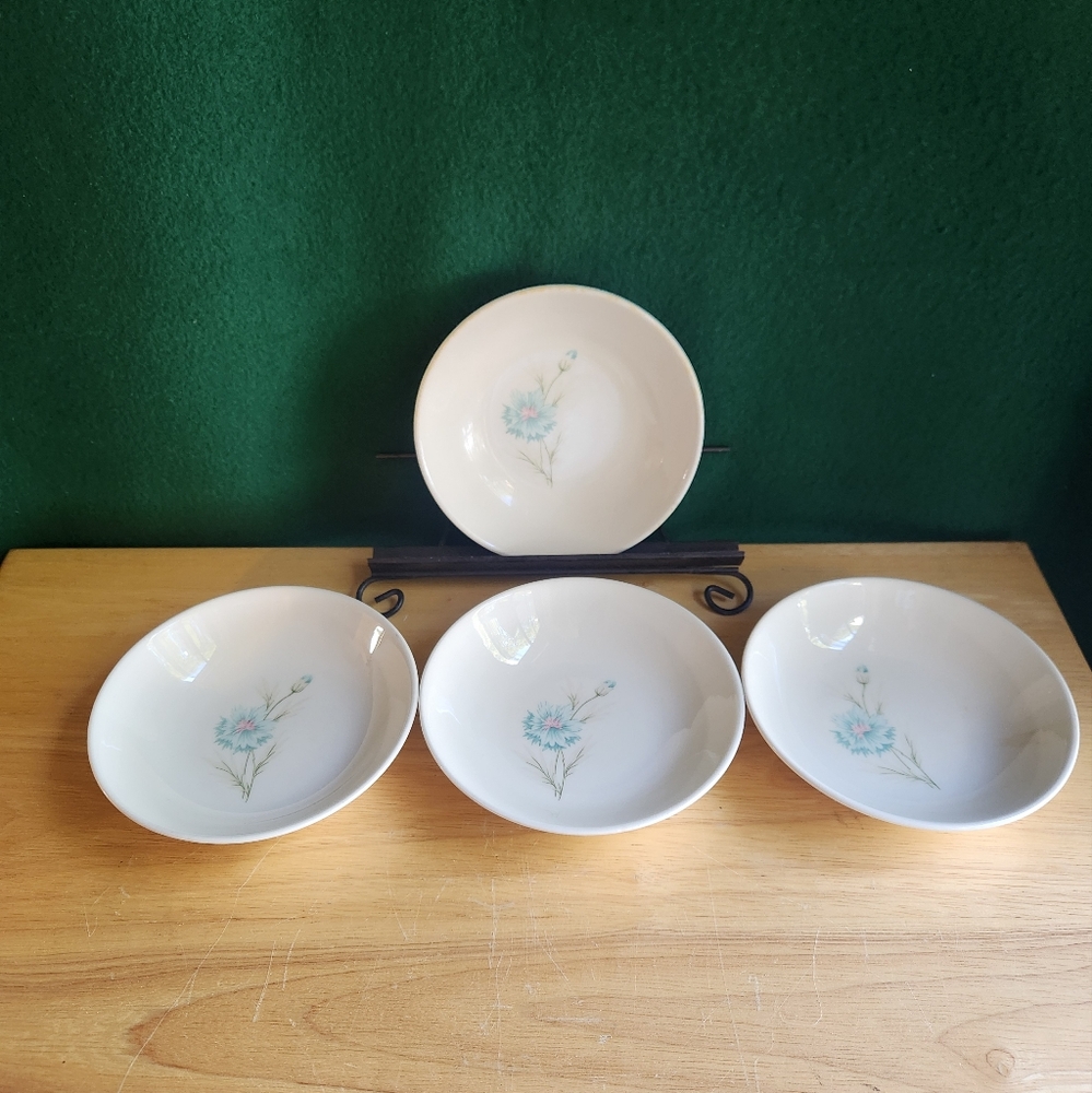 4 Vintage TST Bread Plates Dessert Ovenproof Flower Boutonneire